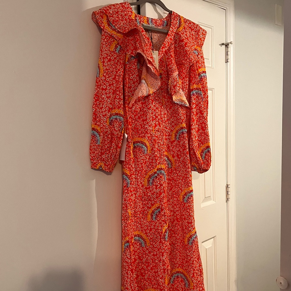 Never fully dressed Daisy & Rainbows Ruffle dress size 6